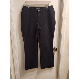 Venezia Black Denim Jeans Stretch Bootcut Red Triangle Womens Plus Size 2(36X30)